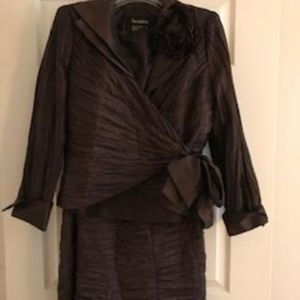 3 piece Satin Skirt Suit